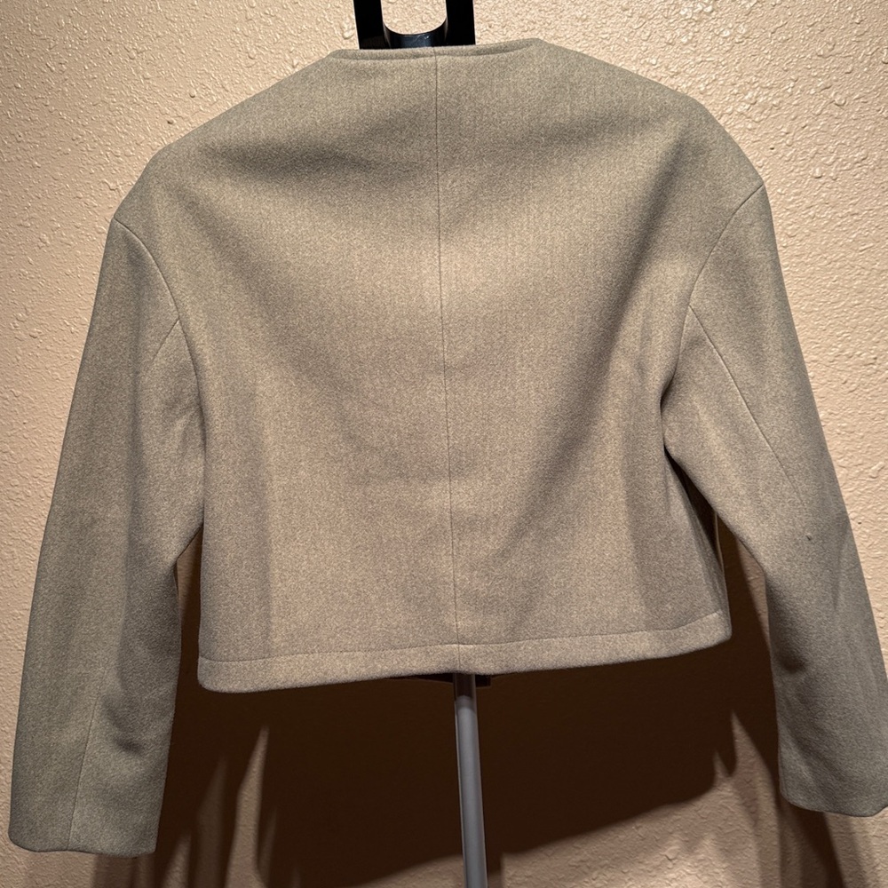 Sage cropped button down jacket wool blend fully lined women’s size small. NEW - Picture 6 of 7